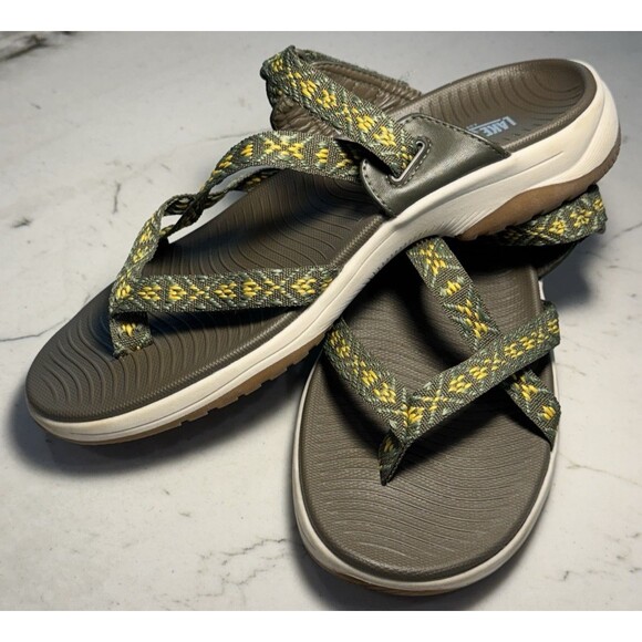 Lake & Trail Womens Bailey Sport Slip On Sandals Green Hiking Walking Sz 9 EUC - Picture 2 of 6